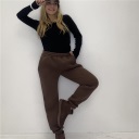 pantalone felpato con polsino cold